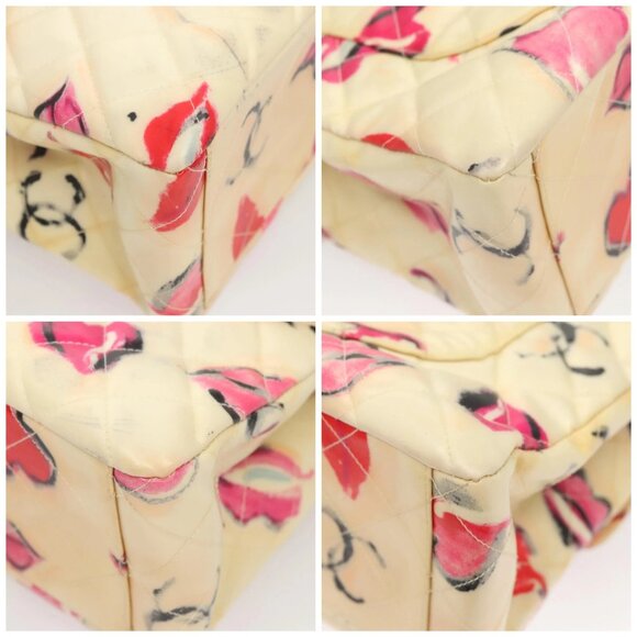 CHANEL Matelasse Chain Shoulder Bag Vinyl Coating White Gold CC Auth 1 - Picture 15 of 15